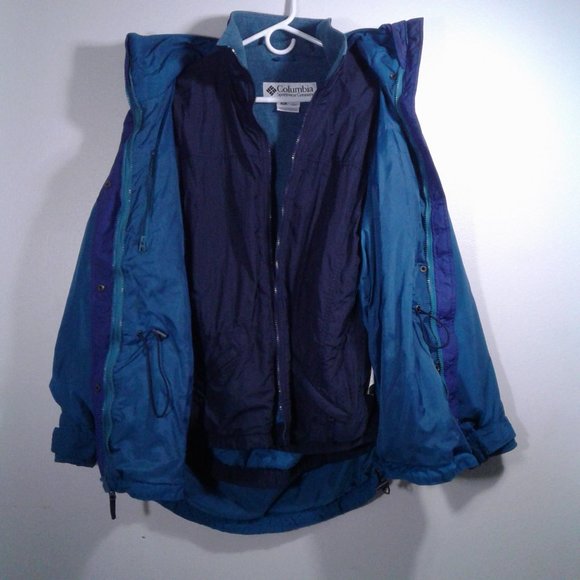 Vintage Columbia "Boulder Ridge" Two-in-One Interchange Hooded Blue Coat - M - Picture 14 of 16
